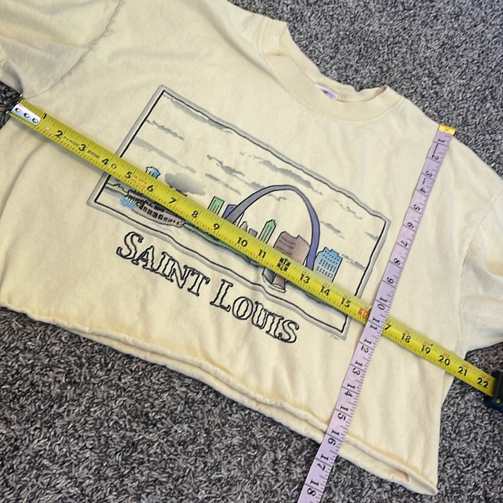 Saint Louis tee shirt cropped top self cut crop